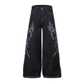 Retro Embroidered Denim Baggy Pants