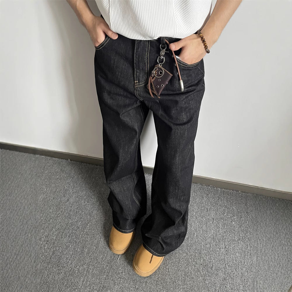 Y2K Retro Straight Leg Denim Jeans for Men